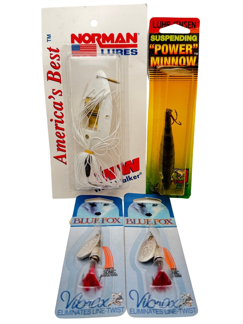 Vintage Fishing Lure Lot – Luhr Jensen, Norman & Blue Fox – New in Package